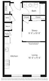 1 bed, 1 bath, 630 sqft, $1,875