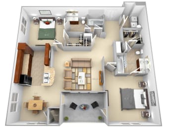 2 beds, 2 baths, 1,300 sqft, $1,661