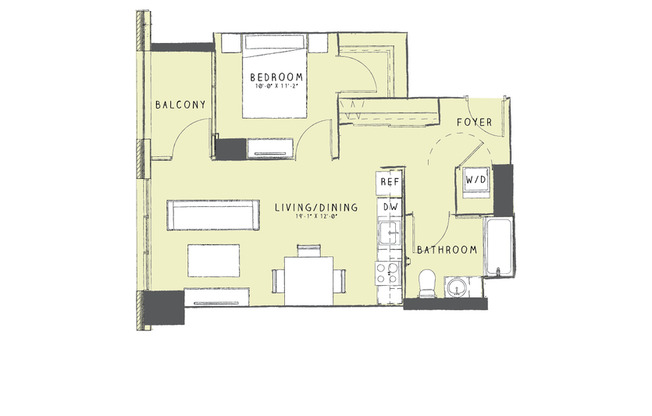 1 bed, 1 bath, 647 sqft, $2,840, Unit 2808