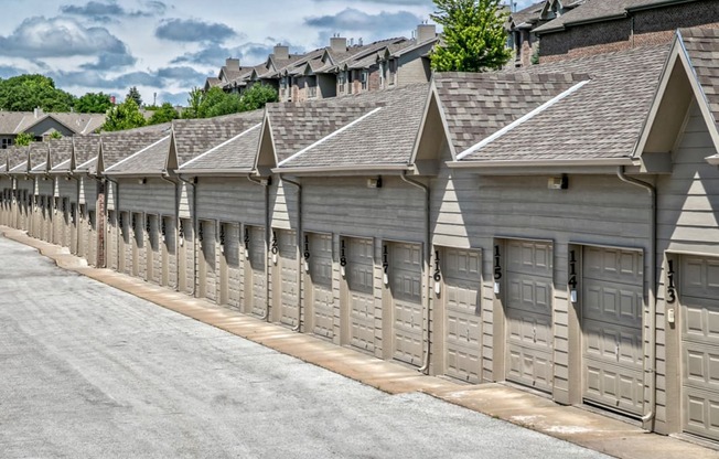 Detached garages at Whispering Hills Apartments, Omaha NE