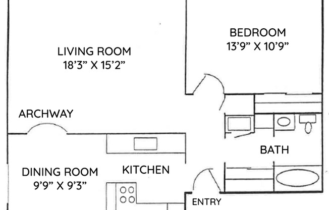 1 bed, 1 bath, 753 sqft, $1,199, Unit C104