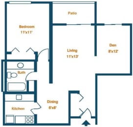 1 bed, 1 bath, 750 sqft, $1,155