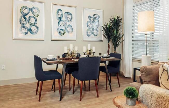 Dining Room Connected to Living Space