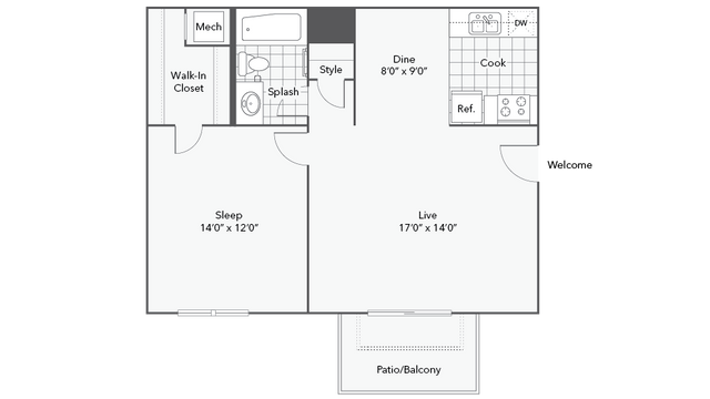 1 bed, 1 bath, 650 sqft, $1,065