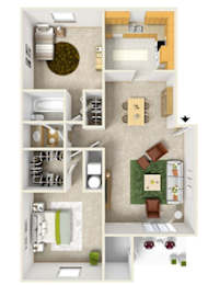 2 beds, 1 bath, 1,036 sqft, $1,024
