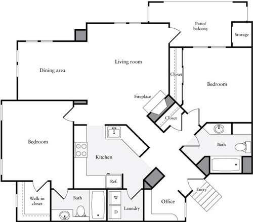 2 beds, 2 baths, 1,142 sqft, $3,912, Unit 505