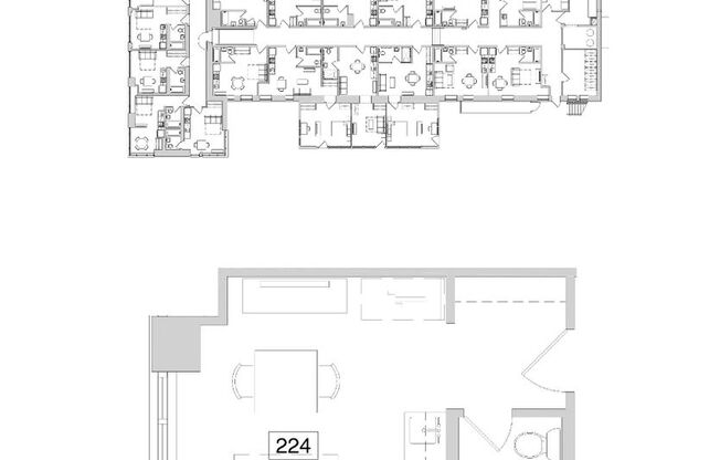 Studio, 1 bath, 292 sqft, $1,199, Unit 224