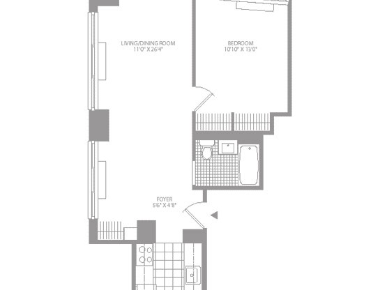 1 bed, 1 bath, 652 sqft, $5,028, Unit 8P