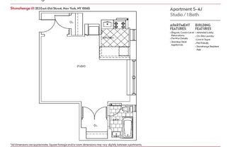 Studio, 1 bath, $3,725, Unit S04J