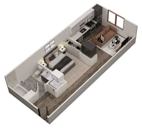 1 bed, 1 bath, 518 sqft, $4,272