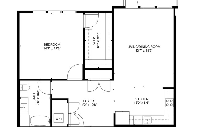 1 bed, 1 bath, 856 sqft, $3,150, Unit 514