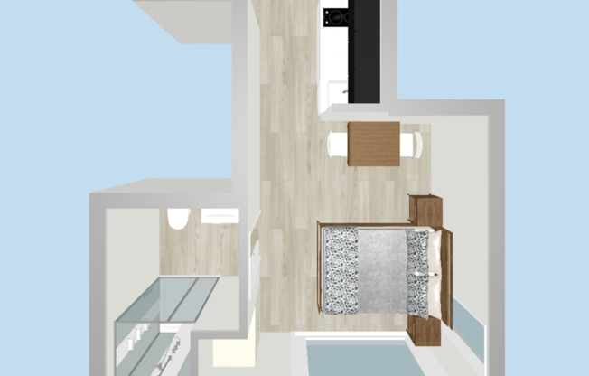 Studio, 1 bath, 252 sqft, $925, Unit 409 MFTE