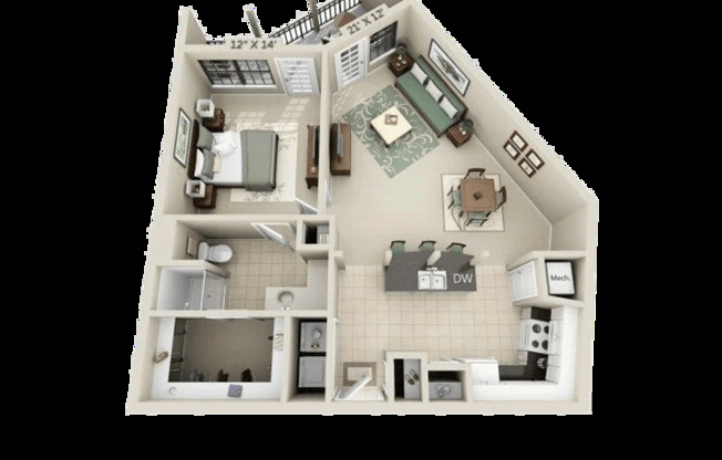 1 bed, 1 bath, 839 sqft, $1,199