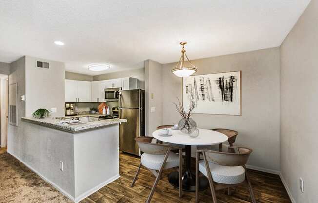 Kitchen-Dining Space at Beacon Ridge Apartments, PRG Real Estate Management, South Carolina