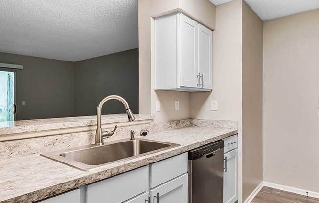 Double Stainless Steel Sink at Newport Colony Apartment Homes, Casselberry, FL, 32707