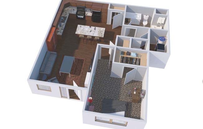 a floor plan of a house with a living room and a dining room