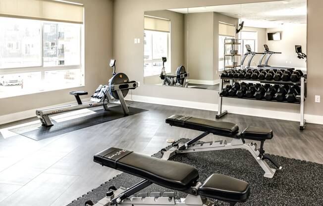 State-of-the-art fitness center at AXIS apartments in Papillion, NE