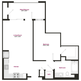 1 bed, 1 bath, 728 sqft, $2,648