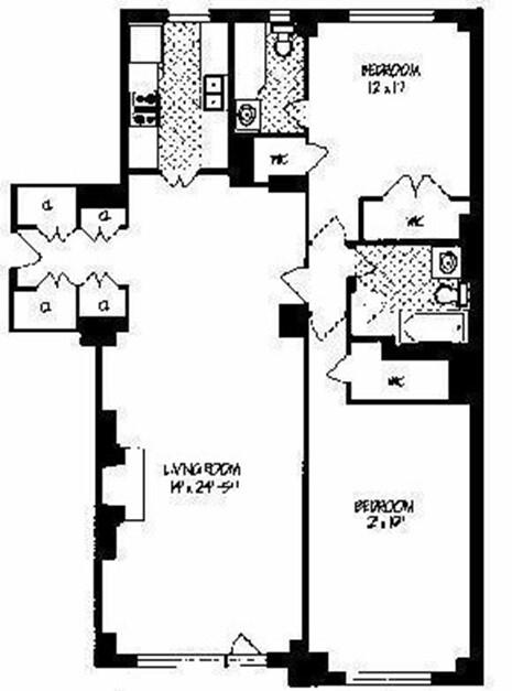 2 beds, 2 baths, 1,464 sqft, $13,200, Unit 16D
