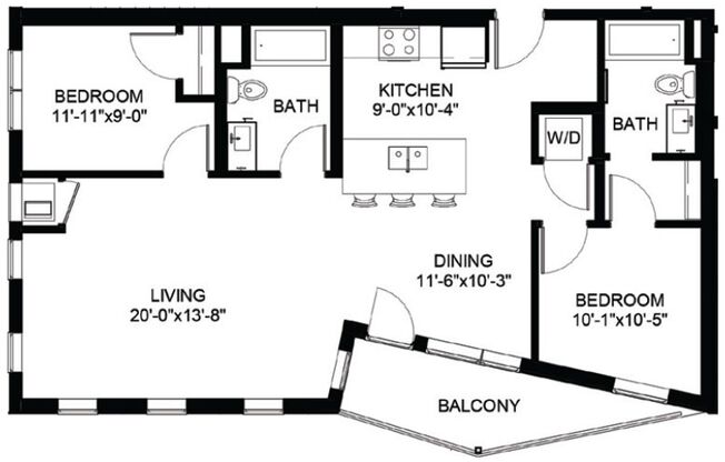 2 beds, 2 baths, 992 sqft, $2,295, Unit 300