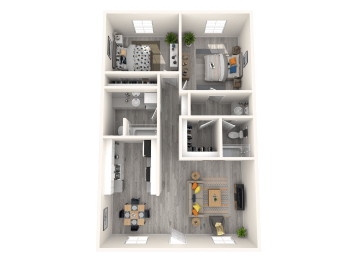 2 beds, 2 baths, 934 sqft, $1,223