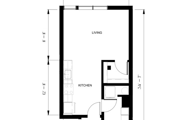 Studio, 1 bath, 486 sqft, $2,395, Unit 503
