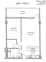 1 bed, 1 bath, 850 sqft, $1,341