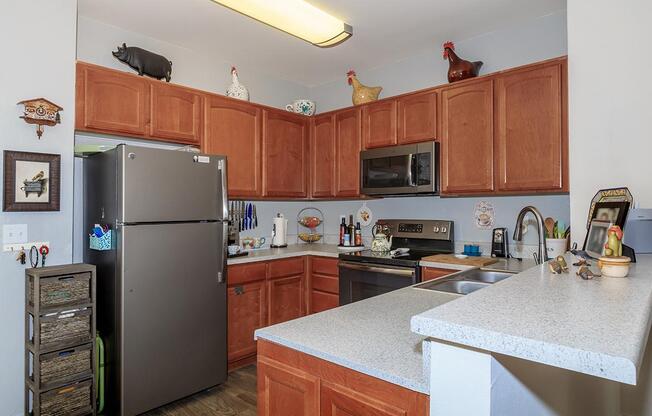 a stainless steel refrigerator in a kitchen