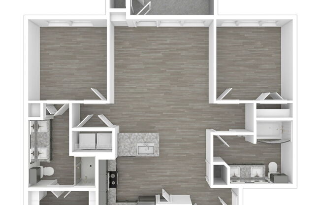 2 beds, 2 baths, 1,075 sqft, $553