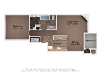 1 bed, 1 bath, 700 sqft, $1,399