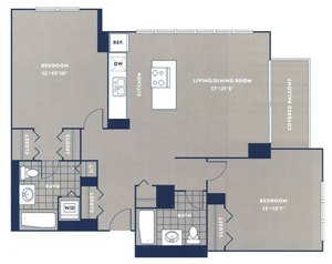 2 beds, 2 baths, 1,160 sqft, $3,995
