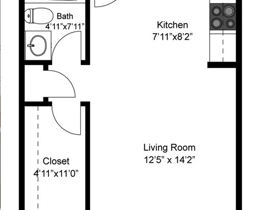 Studio, 1 bath, 424 sqft, $925, Unit 328