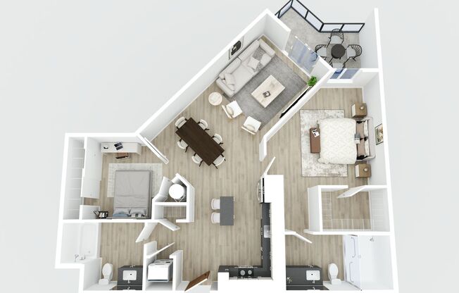 1 bed, 2 baths, 1,090 sqft, $2,311, Unit 524