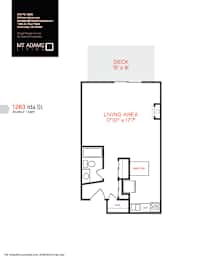 Studio, 1 bath, 500 sqft, $1,295