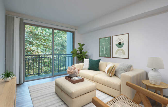 Living Room with Balcony and Hard Surface Flooring