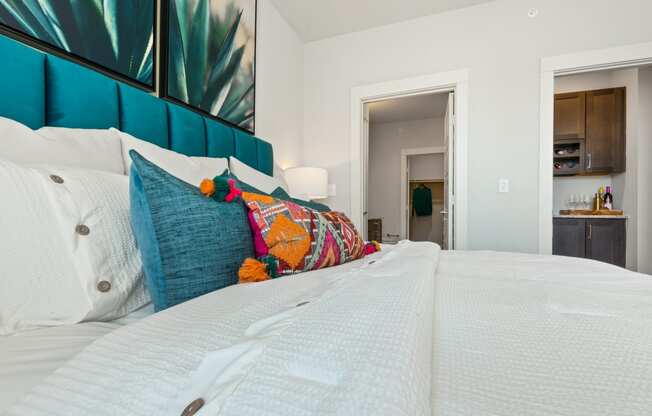 fully furnished bedroom of an apartment at ironridge