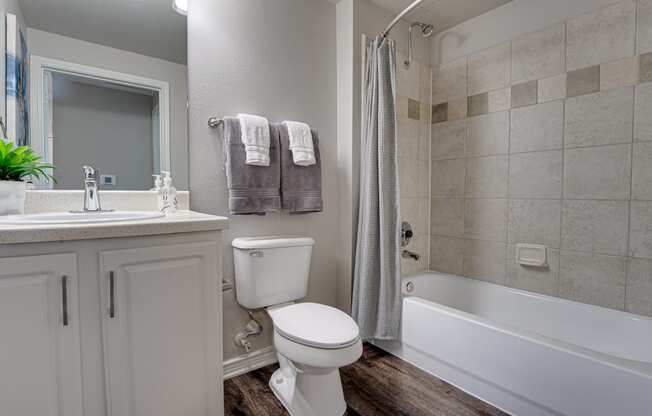 Bathroom With Bathtub at Highland Luxury Living, Lewisville, TX