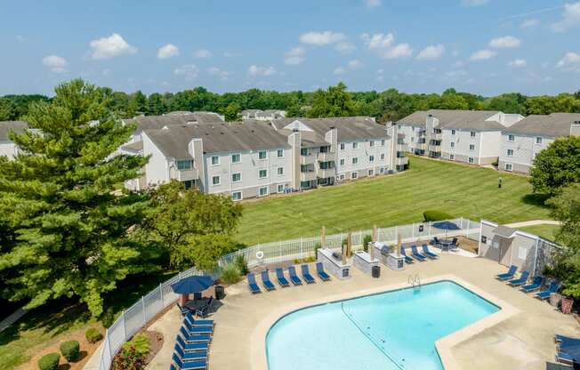 Aerial View of the Pool at The Candles Apartments