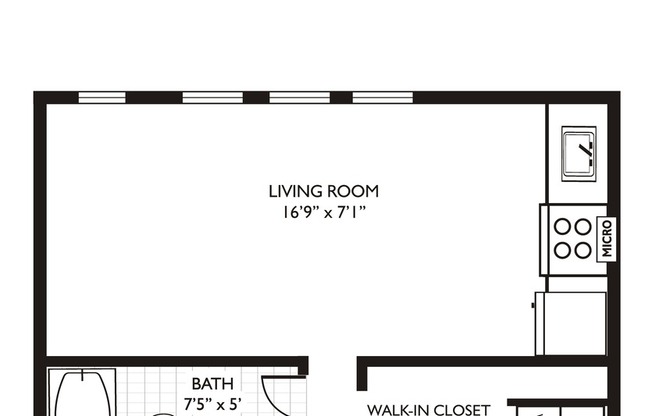 Studio, 1 bath, 201 sqft, $1,250, Unit 213
