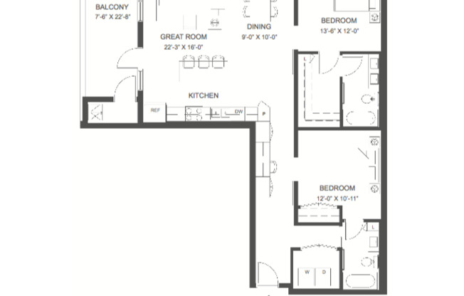 2 beds, 2 baths, 1,365 sqft, $3,095, Unit 340