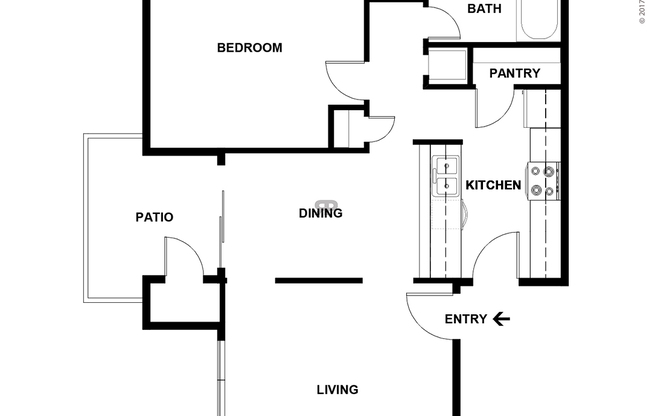 1 bed, 1 bath, 708 sqft, $771