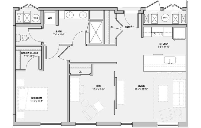 2 beds, 1 bath, 941 sqft, $2,475, Unit 209