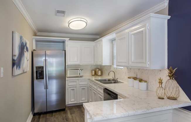 Clubhouse Kitchen at Willow Brook Crossing Apartments in Houston, TX