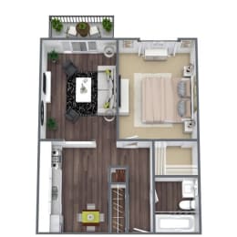 1 bed, 1 bath, 595 sqft, $2,484