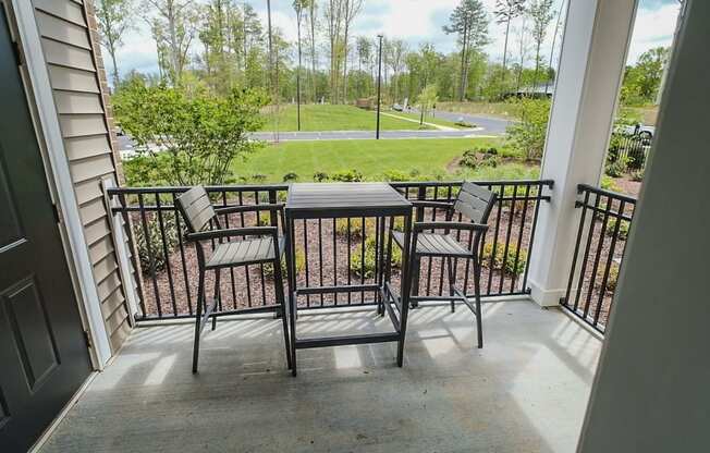Balcony And Patio at Abberly CenterPointe Apartment Homes by HHHunt, Virginia, 23114