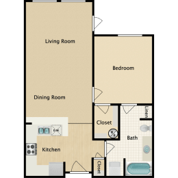 1 bed, 1 bath, 712 sqft, $2,029