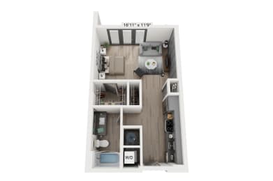 Studio, 1 bath, 574 sqft, $1,465