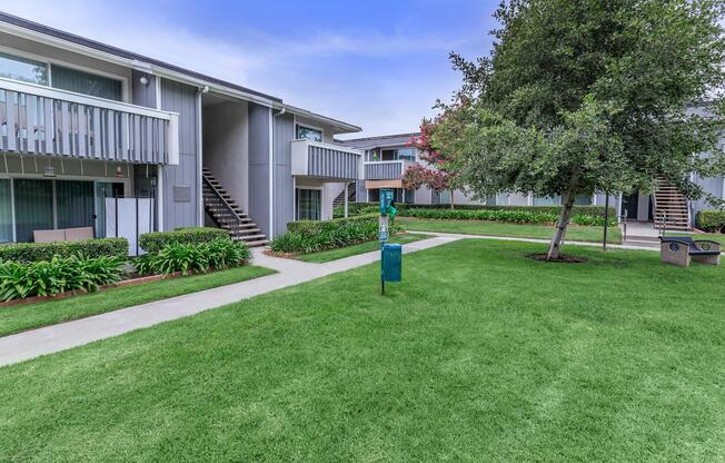 a large lawn in front of a house