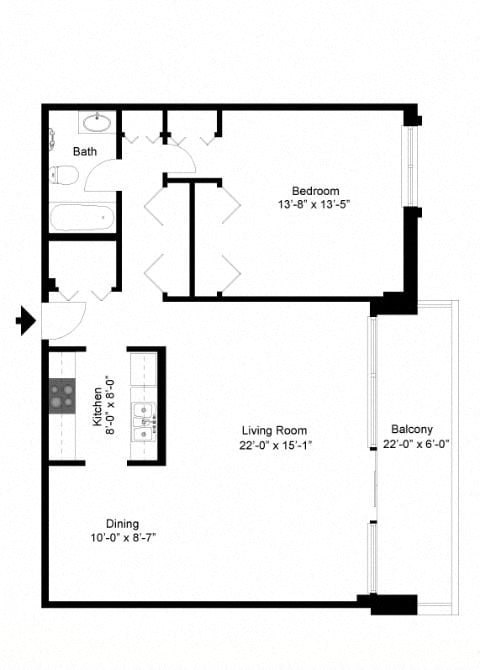 1 bed, 1 bath, 940 sqft, $1,763