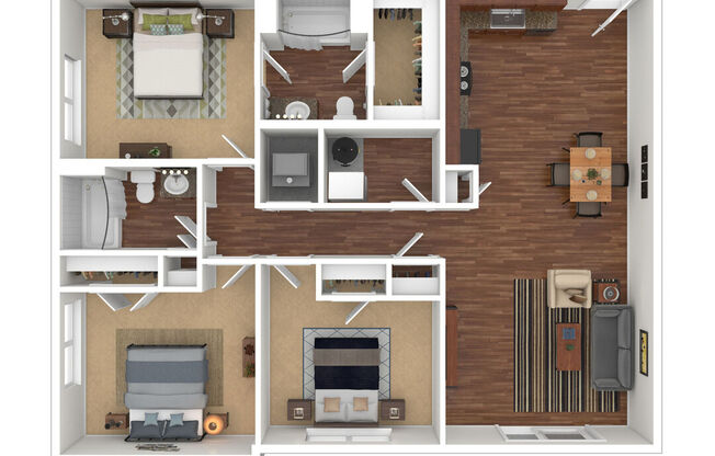 3 beds, 2 baths, 1,176 sqft, $1,510